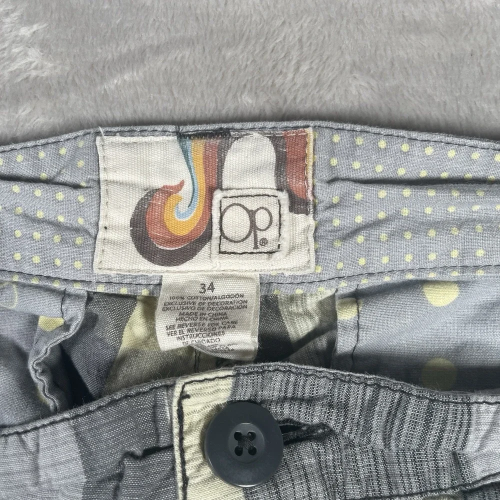Vintage 90s OP Ocean Pacific Shorts 34 Men's Yellow/Gray Plaid Skater Grunge Y2K